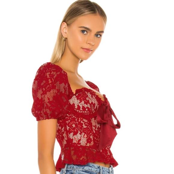 MAJORELLE Ansel Top in Rouge Red NWOT Size Small - Picture 2 of 3